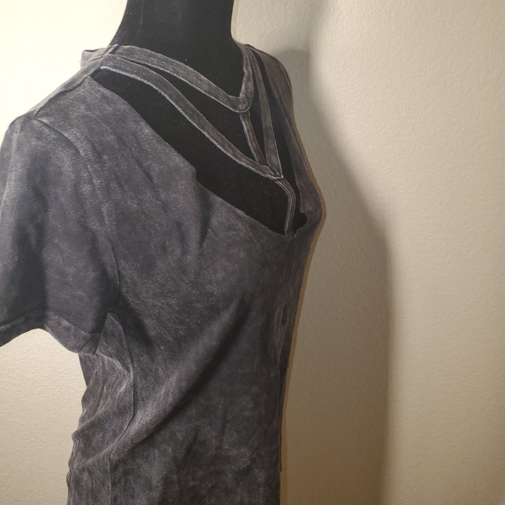 Sexy Black Short SleeveJersey Knit top - Picture 5 of 8